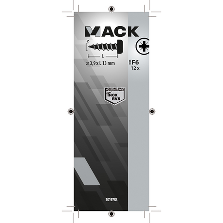 Mack 1019784 - zelftappende schroef cyl.kop a2 12 st 3,9 x 13 mm | 10 stuks