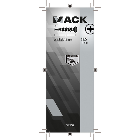 Mack 1019798 - zelftappende schroef bolvz.kopa2 14st 3,5 x 13 mm | 10 stuks