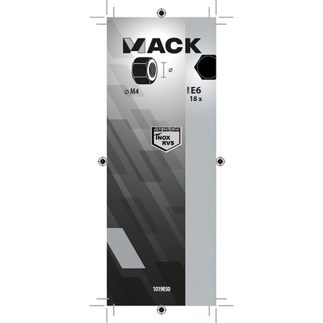 Mack 1019850 - zeskantmoer inox a2 18 st m4 | 10 stuks
