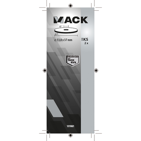 Mack 1019881 - carrosserie sluitring inox a2 2 st 13,0x37 | 10 stuks