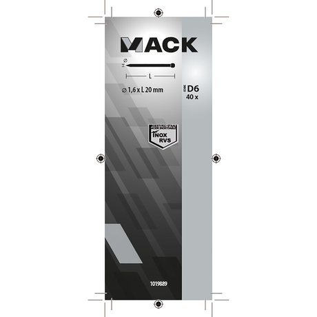Mack 1019889 - nagel ronde kop inox a2 40 st 1,6 x 20 mm | 10 stuks