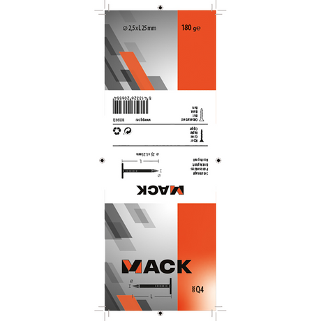 Mack 1019973 - schalienagel koper 180 gr 2,5 x 25mm | 5 stuks