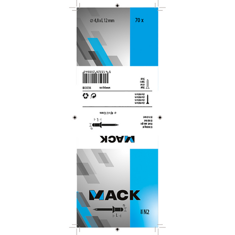 Mack 1020318 - 70 blindnieten alu 4,8x12mm | 5 stuks