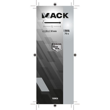 Mack 1020026 - nagel ronde kop inox a2 70 st 2,0 x 30 mm | 5 stuks
