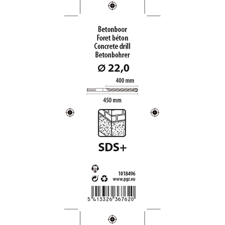 Mack 1018496 - sds-hamerboor sds + 22x450mm | 5 stuks