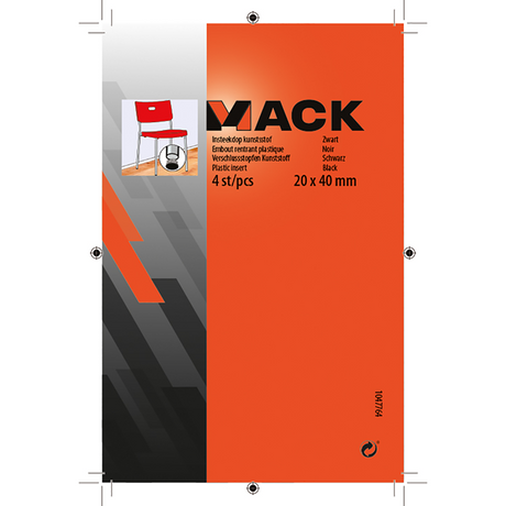 Mack 1047764 - insteekdop kunstsstof zwart 20 x 40 mm 4 st pcs | 6 stuks