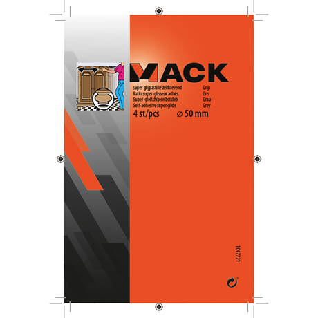 Mack 1047721 - super glijpastille zelfklevendgrijs ø 50 mm 4 st pcs | 6 stuks