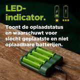 Chargeur de batterie USB GP + 4 x AA Batteries 2100mAh Nimh