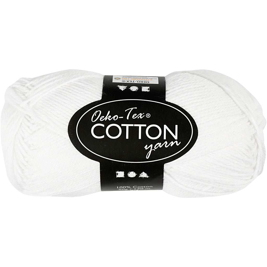 Fil de coton, blanc, 50gr, 170m