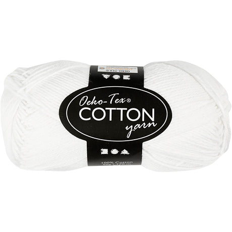 Fil de coton, blanc, 50gr, 170m