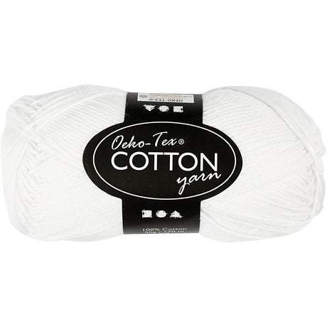 Fil de coton, blanc, 50gr, 170m