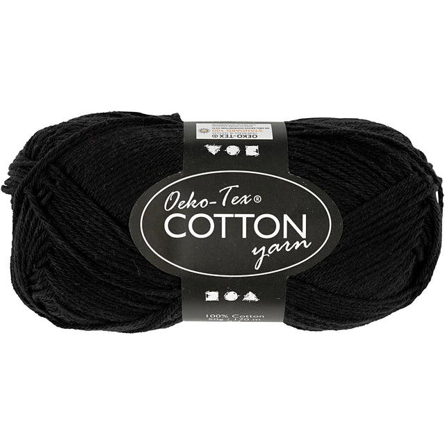 Fil de coton Creativ company, noir, 50gr, 170m