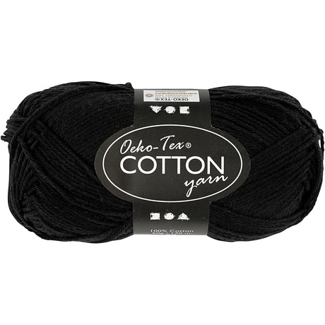 Fil de coton Creativ company, noir, 50gr, 170m