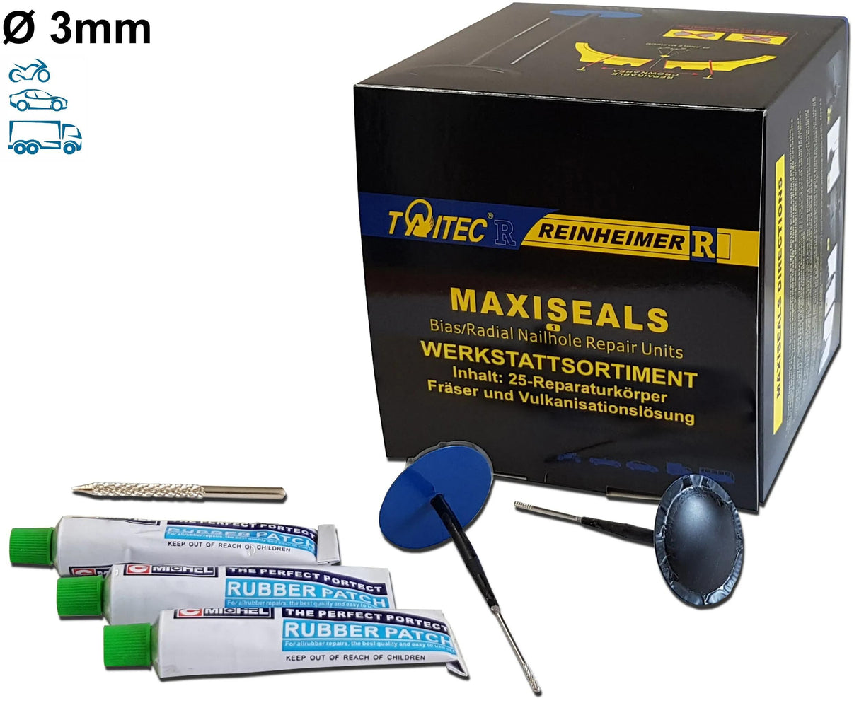 Kit de réparation de pneus Reinheimer maxi-seal maxi-seal m3 rep. jeu d1= 3mm 20 pcs.