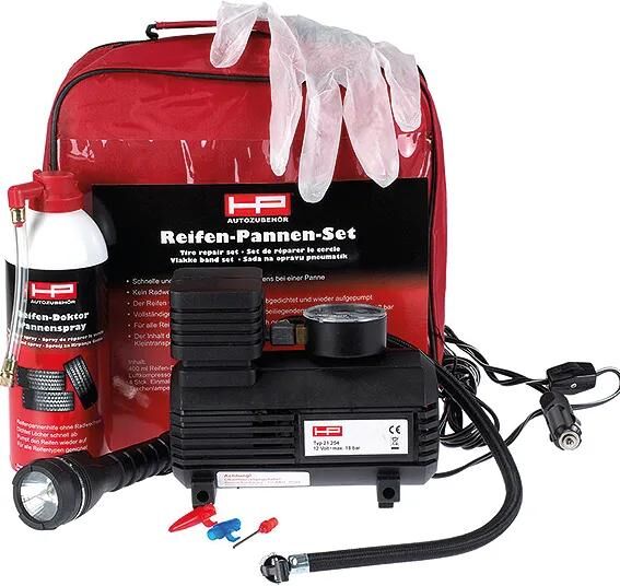 Kit de réparation de pneus HP, jeu de pneus crevés 4 pièces. y compris compresseur