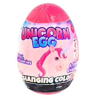 Incroyable licorne changeant de couleur d'œuf cool 6 assortie avec accessoires | 6 pièces