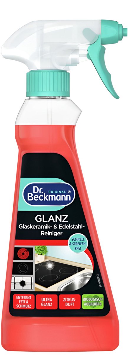 Dr. Beckmann nettoyant pour cuisine - spray pour acier inoxydable - 250 ml, efficace et rapide