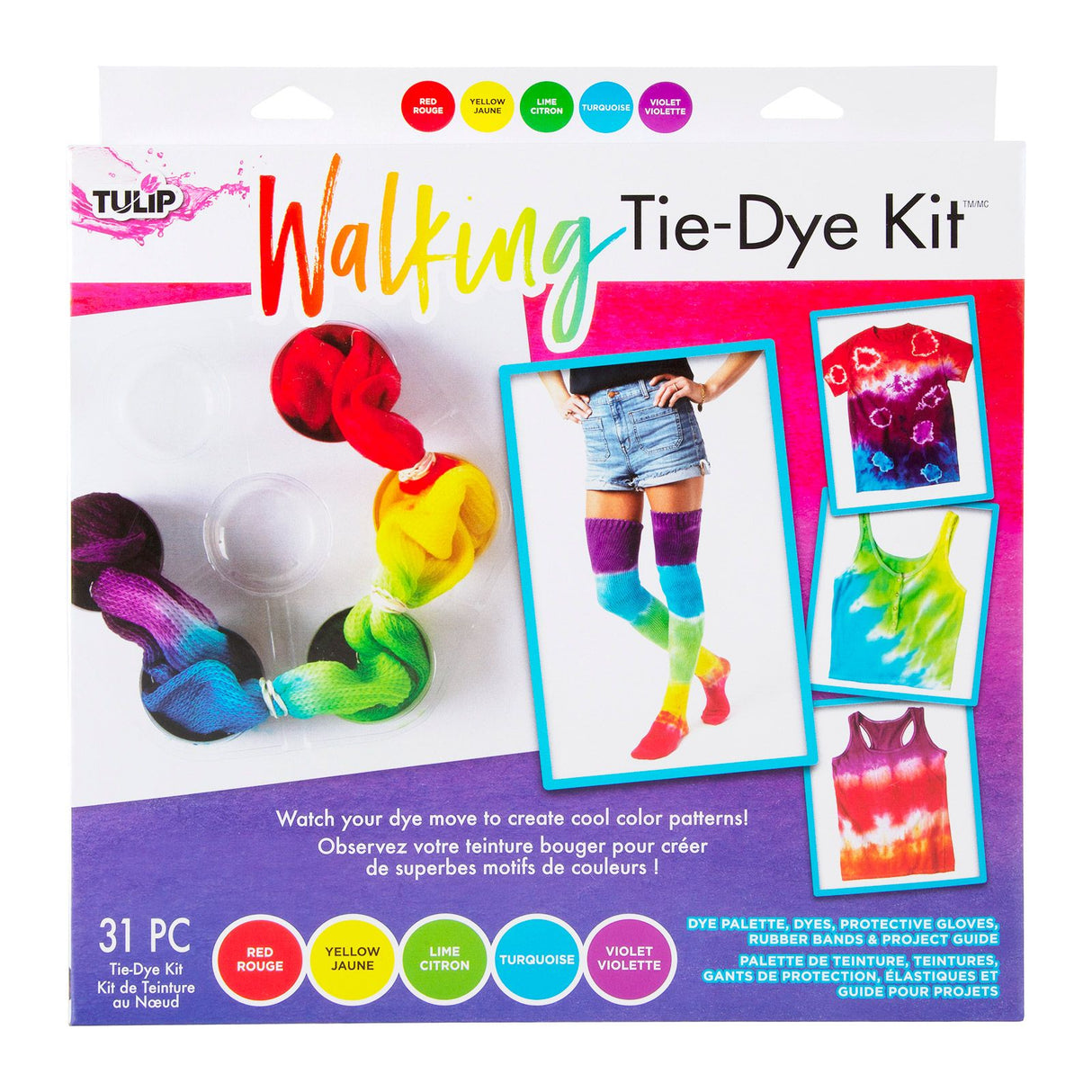 Tulipe tie-dye en une étape tulipe • kit de mélange et de mélange tie-dye 5 couleurs