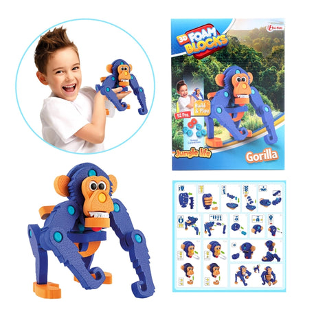 Toi-toys puzzle artisanal singe junior 25,8 cm bleu 59 pièces