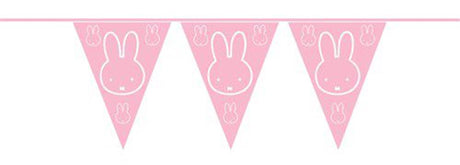 Ligne drapeau Haza Miffy rose, 10 mètres.