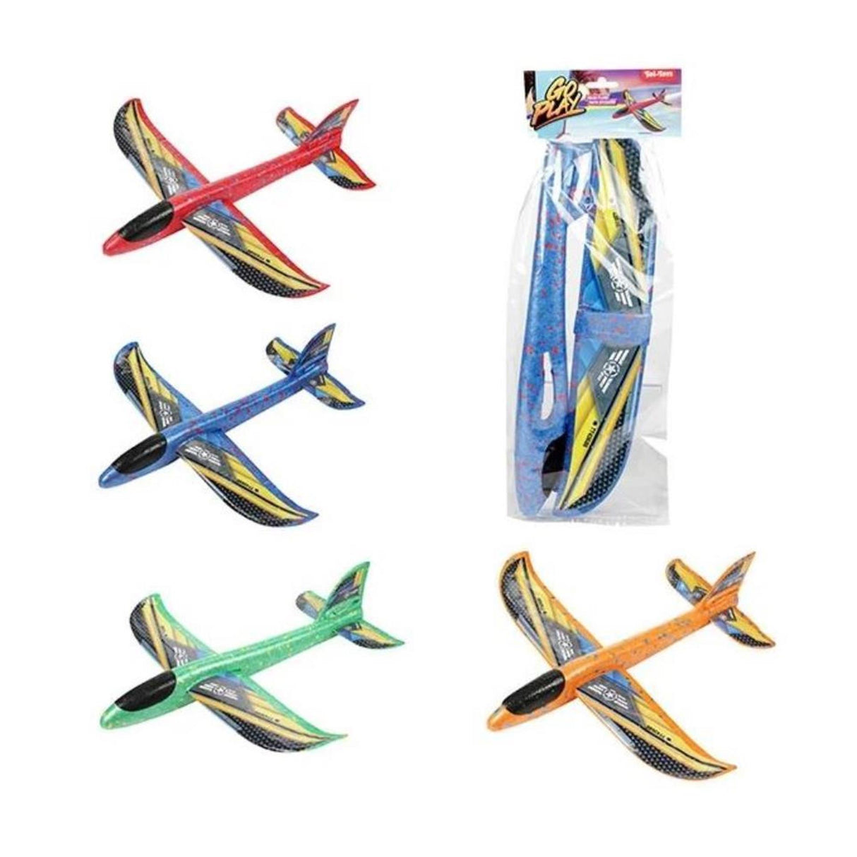 Toi-toys toitoys avion en mousse 36cm + autocollants