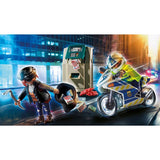 Playmobil City Action - Moto de police : jouet de construction à la poursuite du voleur d'argent (70572)