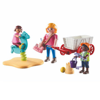 Playmobil starter pack éducateur avec charrette à bras - 71258