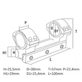 Support universel conique pour 30-25,4 mm