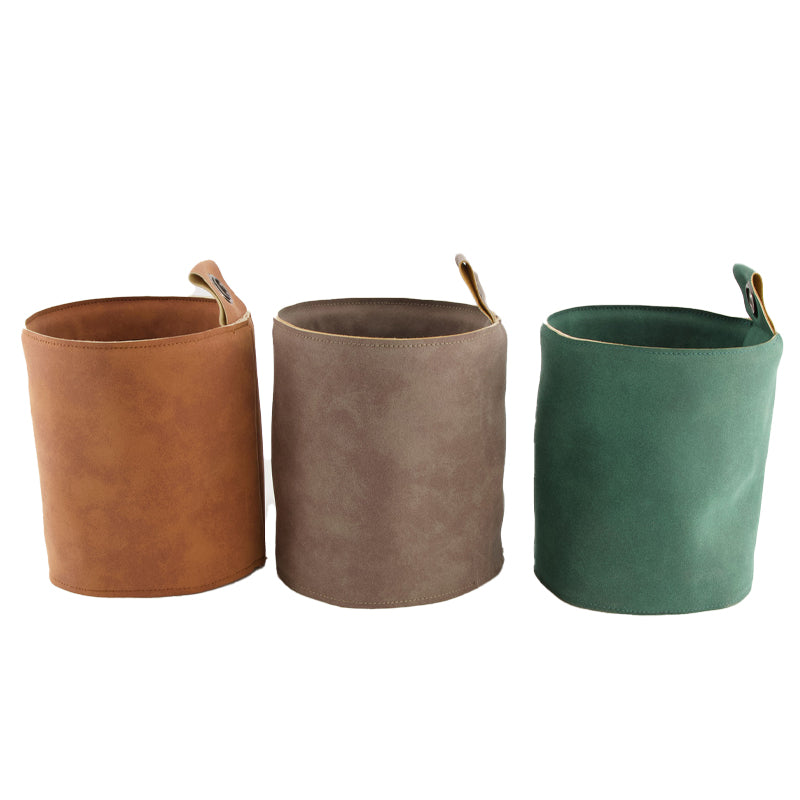 Dijk natural collections pot de fleur ø13,5x16cm simili cuir