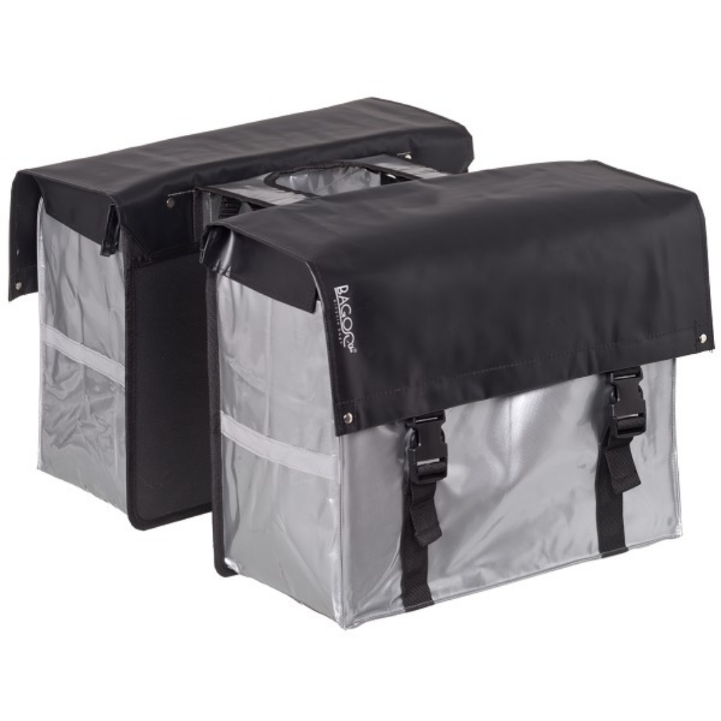 Sac double bicycle bisonyl 58 litres en argent noir