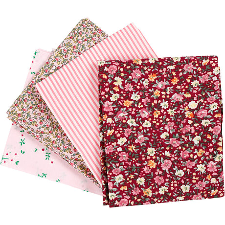 Tissu patchwork rose 45x55cm, 4st.