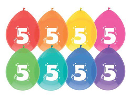 Ballons Haza 5 ans, pack de 8 pièces