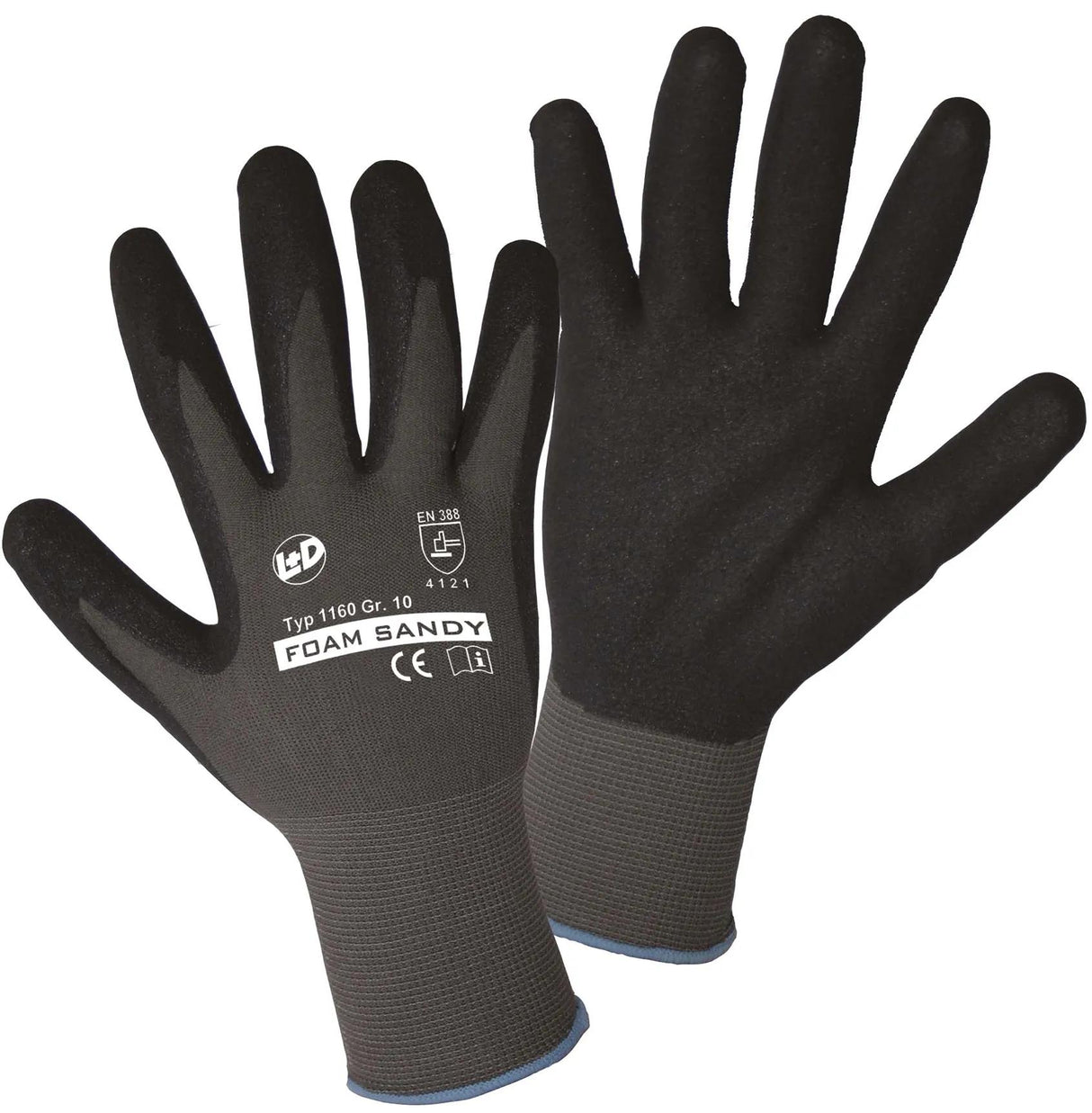 Gants de travail L+d taille l mousse sable