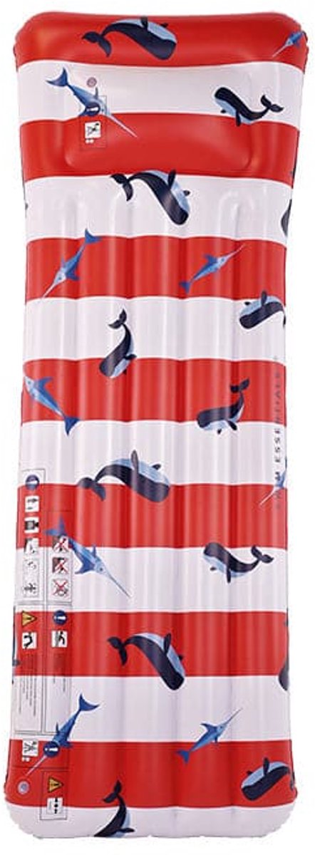 Rayures océaniques | matelas pneumatique de luxe rouge blanc