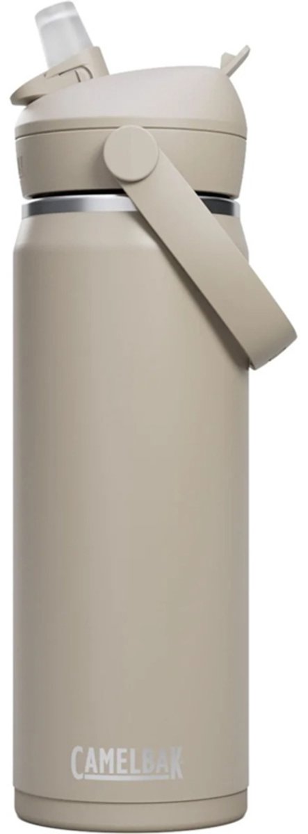 Gourde Camelbak Thrive Flip Straw - 600 ml - acier inoxydable - avec paille - bouteille d'eau isolante - beige