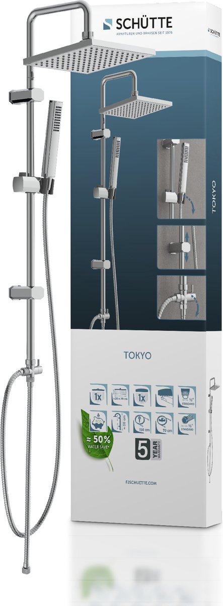 Têtes de douche Schütte Tokyo Double Square