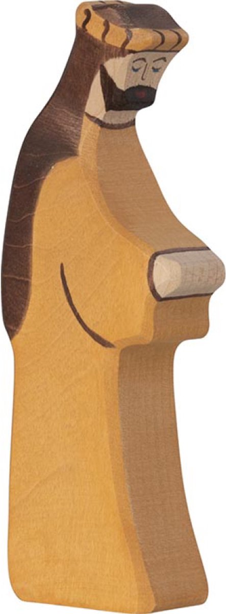 Holztiger Christmas - Joseph jaune - 6x2x15cm - figurine en bois - fait main