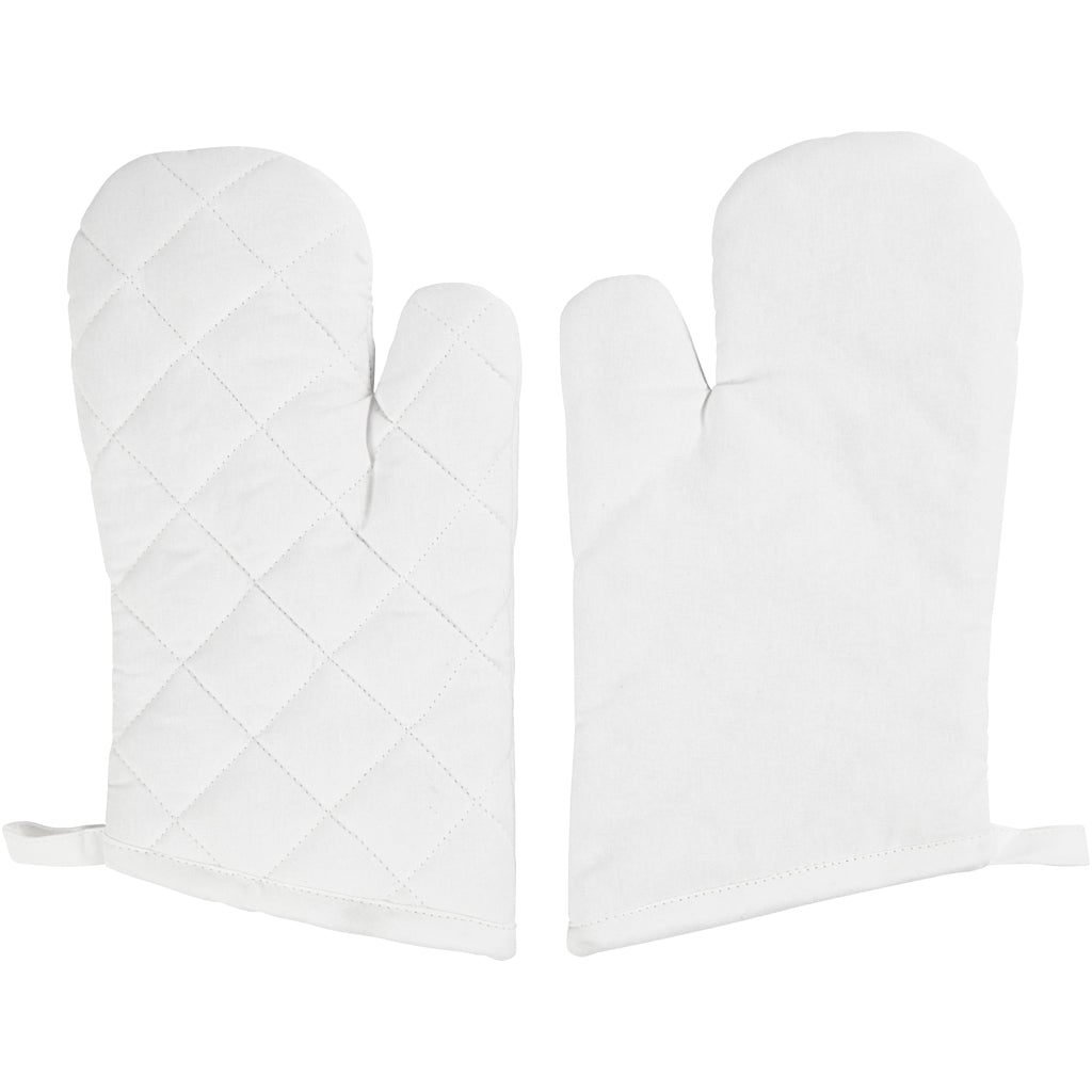 Gant de cuisine Creativ company, taille 18x28 cm, 145 gr, blanc, 2 pièces 1 boîte