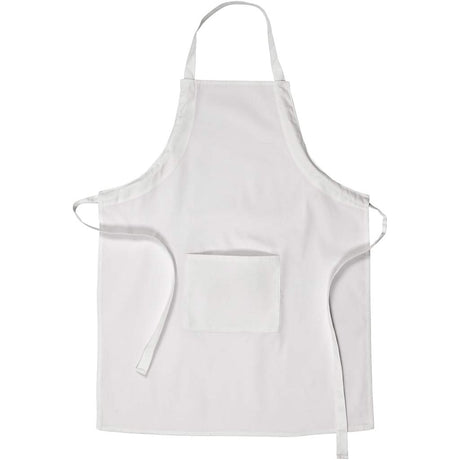 Tablier Creativ Company avec poche, L : 84 cm, l : 65 cm, taille m-xl cm, 210 g, blanc, 1 pièce