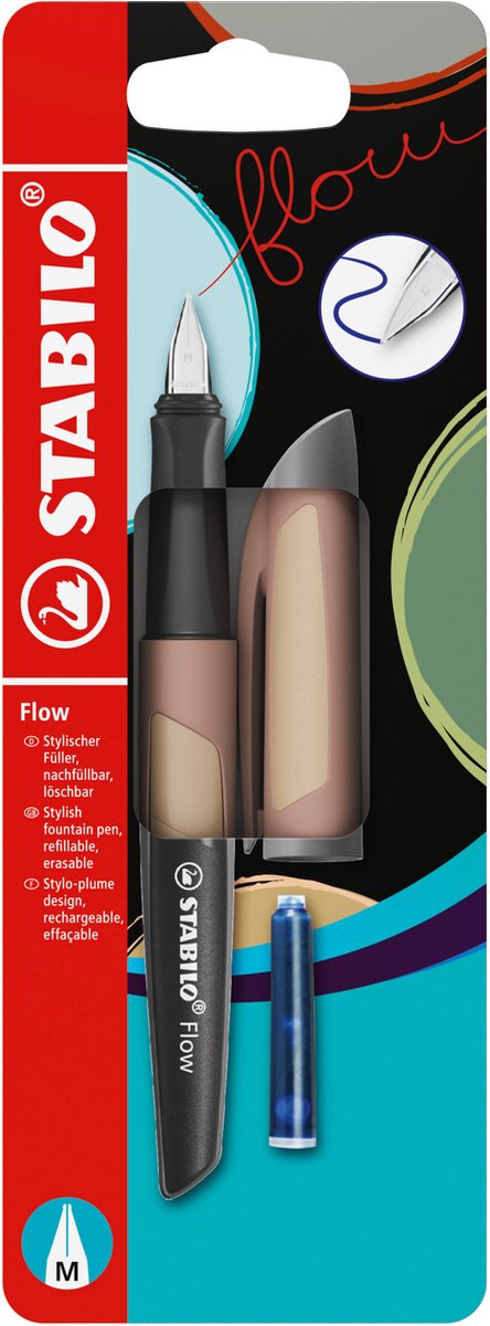 Stabilo flow - vulpen - monochrome - lichtbruin + 1 inkt cartridge