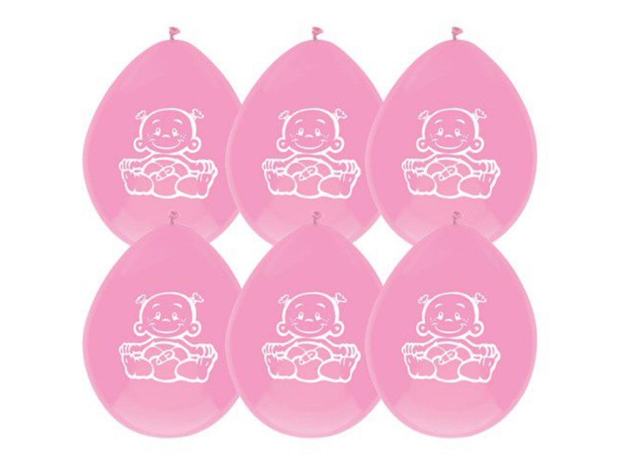 Haza ballons naissance fille sachet de 6 pièces