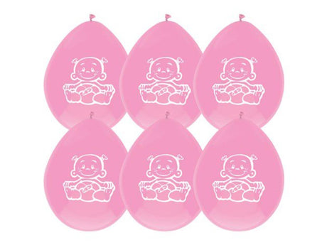 Haza ballons naissance fille sachet de 6 pièces