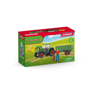 Tracteur Schleich Farm World avec remorque 42608
