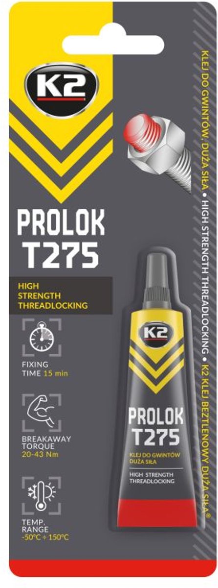 Série technique K2 - produit d'étanchéité pour filetage - haute résistance - rouge - 6 ml
