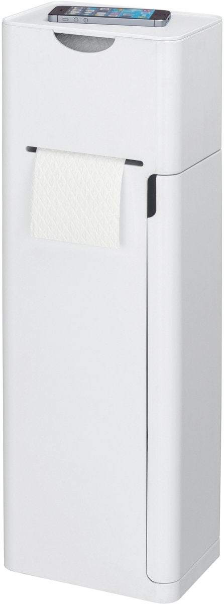 Wenko majordome de toilette imon 6-en-1, brosse de toilette avec support, porte-rouleau de papier toilette et porte-rouleau de rechange