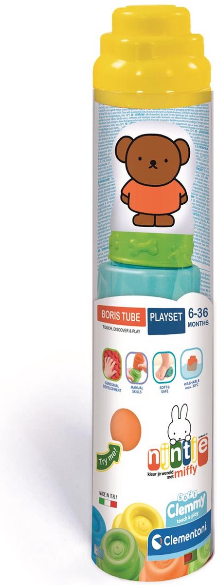 Clementoni baby - Blocs souples Miffy Boris Clemmy en tube, 5 pcs.