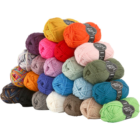 Fil de laine melbourne Creativ company, l: 92 m, 24x50 gr 1 boîte