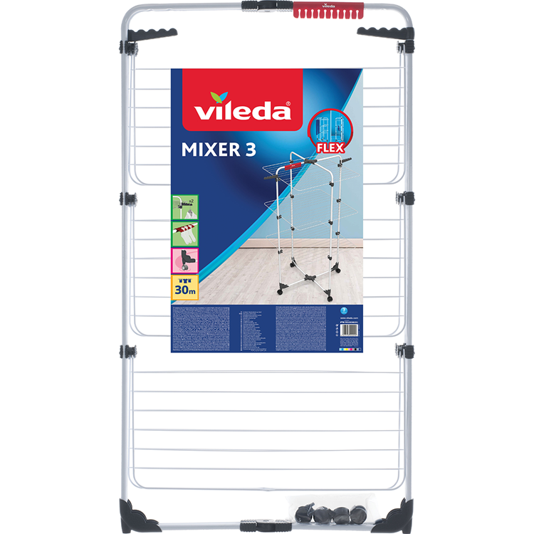 Etendoir Vileda mixer 3 - tour de séchage - longueur de séchage 30 m - flexible