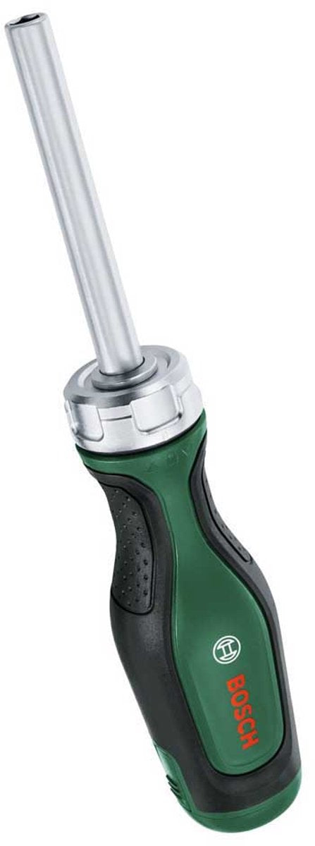 Tournevis à cliquet à embout vert Bosch + 12 embouts - 1600a032v0