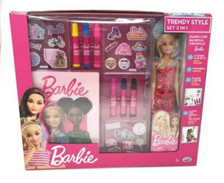 Mattel la poupée Barbie style tendance serti d'un journal et de marqueurs
